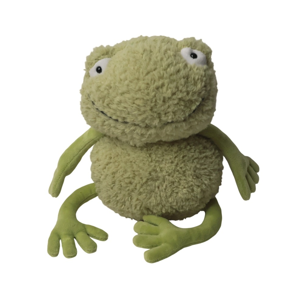 Portland Plush Freya Green Frog Stuffed Animal Soft Shaggy Plushie 10" Lovey
